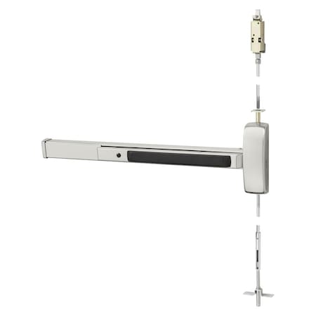 Grade 1 Concealed Vertical Rod Exit Device, Wide Stile Pushpad, 48-in Fire-rated Device, 120-in Door